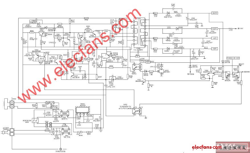 廈華XT-2978T彩電開關(guān)電源電路圖