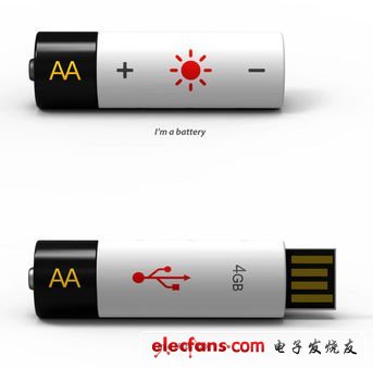 AA USB概念U盤現(xiàn)身 可變身AA電池