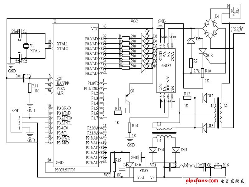 信號接收控制電路設計原理圖