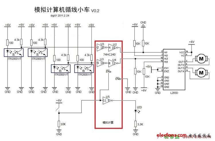 機器人制作：模擬計算機循線小車