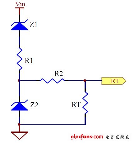 圖1：高輸入電壓時降頻工作電路