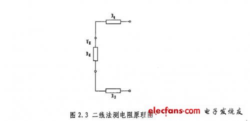 二線法測電阻原理圖