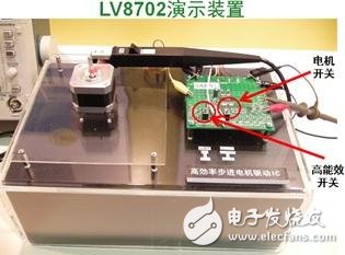 圖4. 安森美半導體LV8702高能效步進電機驅動IC應用演示裝置。