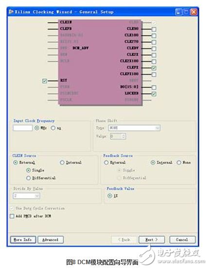 點擊“Next”，“Finish”進入Xilinx 時鐘向導的建立窗口