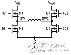 圖3：由LT8705驅動4個MOSFET開關的簡化示意圖