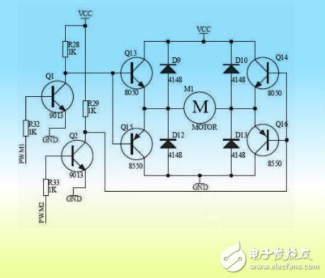 完整的晶體管H橋驅動電路