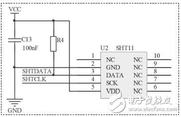 圖4 SHT11連接電路圖