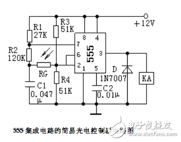 采用555集成電路的簡易光電控制器電路設計