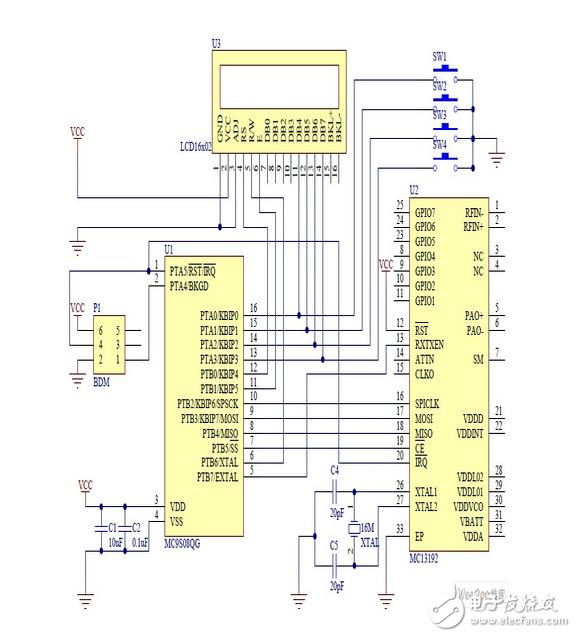 基于MC9S08QG8低端微控制器的藍(lán)牙無線控制電路設(shè)計(jì)