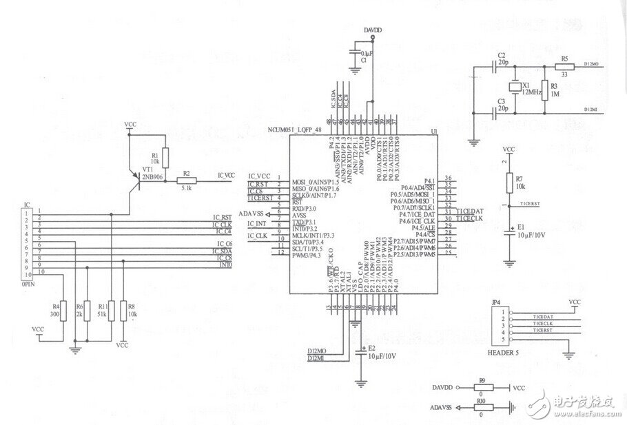 采用NuMicro M05132讀寫(xiě)接觸式IC卡接口電路