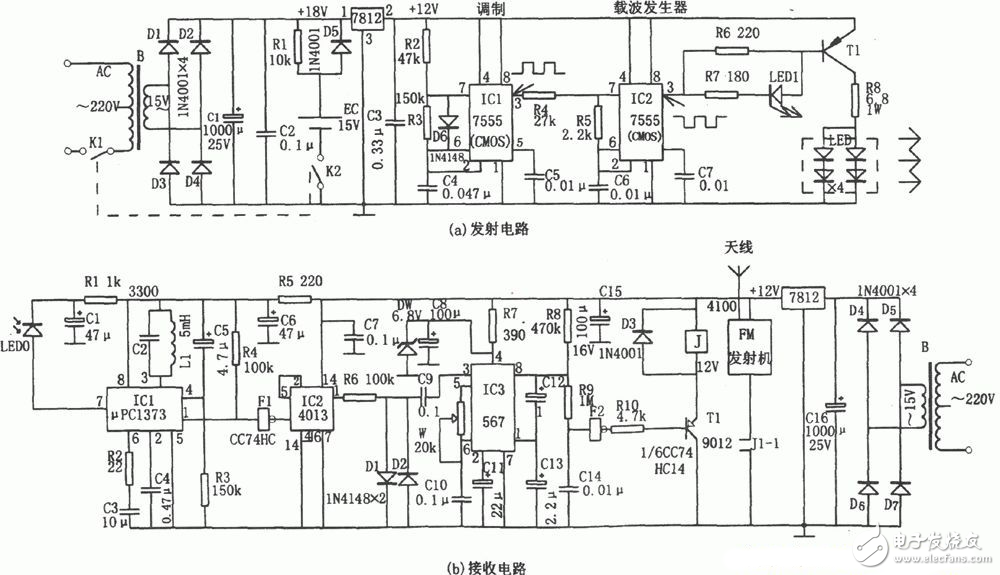 無線發射與接收智能能監控報警電路模塊