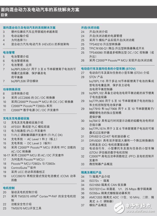 混合動力與動力汽車解決方案