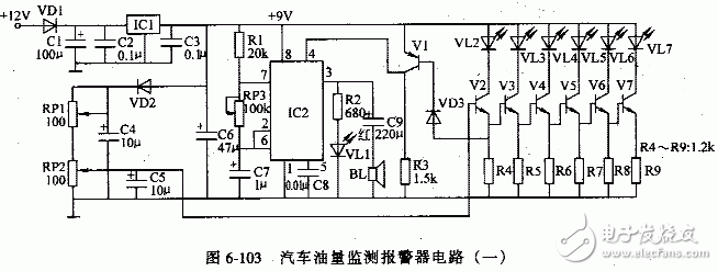 汽車油量監(jiān)測報警器電路設(shè)計(jì)