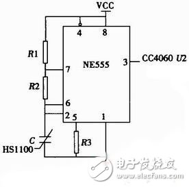 采用NE555定時器環境濕度測試儀系統電路設計