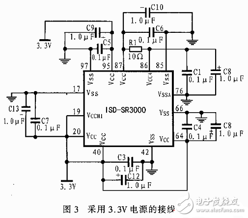 嵌入式語音識別處理ISD-SR3000應(yīng)用電路設(shè)計