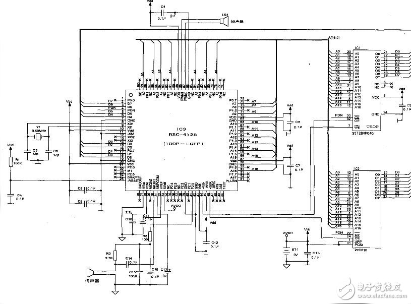 RSC-4X系列語音識別集成應用電路設計