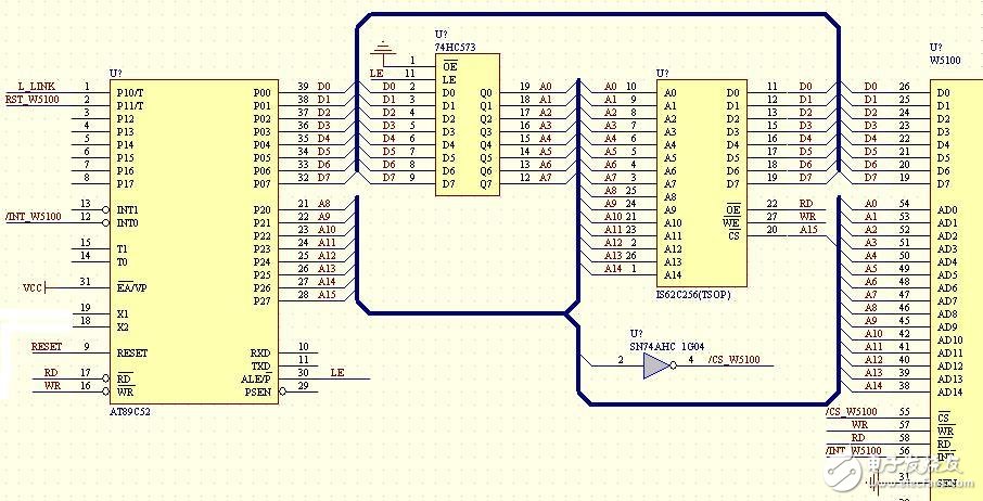 W5100網(wǎng)絡(luò)接口電子電路設(shè)計(jì)圖 —電路圖天天讀（160）