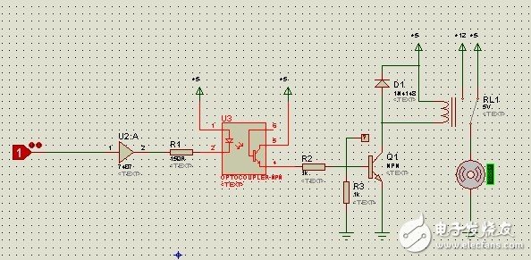 光耦控制繼電器電路