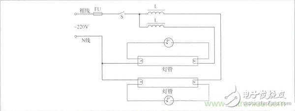 雙熒光燈的戶外廣告雙燈管接線電路