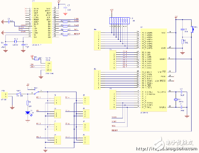 學用單片機制作機器人》USB－ISP編程電路方案