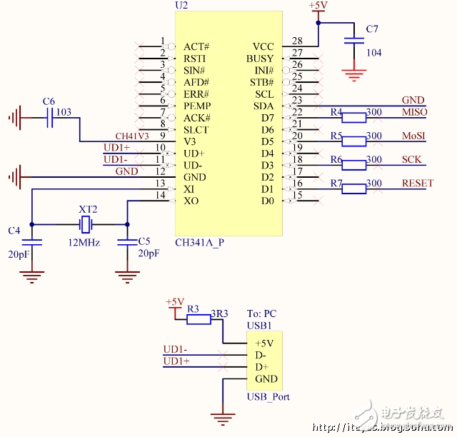 學用單片機制作機器人》USB－ISP編程電路方案