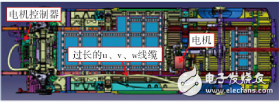 圖4某車型前期不合理的電機系統(tǒng)布局圖