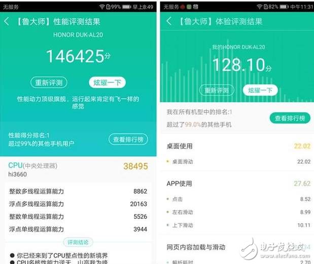 華為榮耀8青春版和榮耀v9跑分曝光，雷兔兔果不其然~