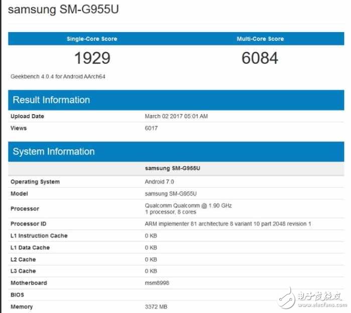 三星Galaxy S8跑分曝光，或許超越華為mate 9，成為新一代的安卓機皇