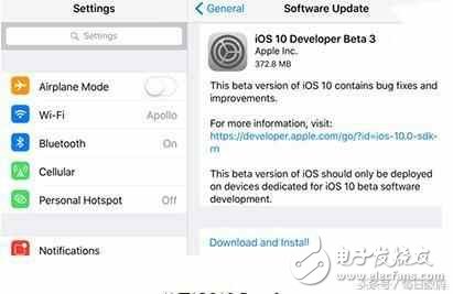 蘋果iOS10.3，APFS文件系統，16G版本的福星