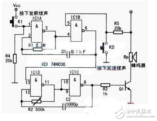 多諧振蕩器電路圖大全（溫控報警/555/自激振蕩電路/壓控TTL對稱多諧振蕩器）