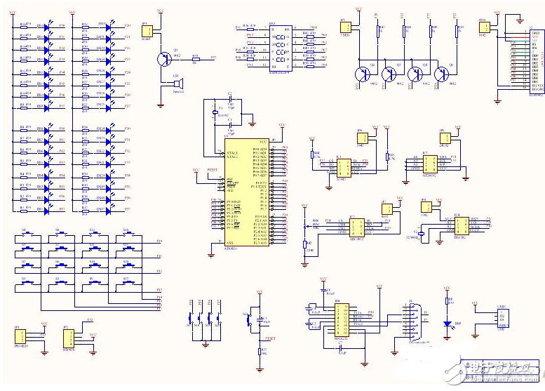 51單片機綜合開發板電路（原理圖+PCB）