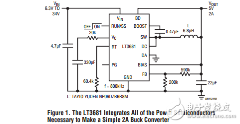 36v2A降壓穩壓器集成功率肖特基