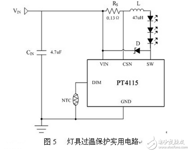 LED燈具驅動需要先將高壓的交流電變換成低壓的交流電（AC/AC），然后將低壓的交流電經橋式整流變換成低壓的直流電（AC/DC），再通過高效率的DC/DC開關穩壓器降壓和變換成恒流源，輸出恒定的電流驅動LED光源。LED光源是按燈具的設計要求由小功率或大功率LED多串多并而組成。每串的IF電流是按所選用的LED光源IF要求設計，總的正向電壓△VF是N顆LED的總和。