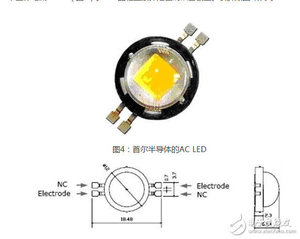 在60Hz的交流中會以每秒60次的頻率輪替點亮。整流橋取得的直流是脈動直流，LED的發光也是閃動的，LED有斷電余輝續光的特性，余輝可保持幾十微秒，因人眼對流動光點記憶是有惰性的，結果人眼對LED光源的發光+余輝的工作模式解讀是連續在發光。LED有一半時間在工作，有一半時間在休息，因而發熱得以減少40%～20%。因此AC LED的使用壽命較DC LED長。