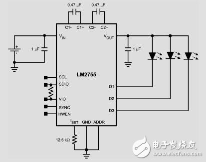 LM2755電荷泵與I2C接口兼容SMD、LED控制器