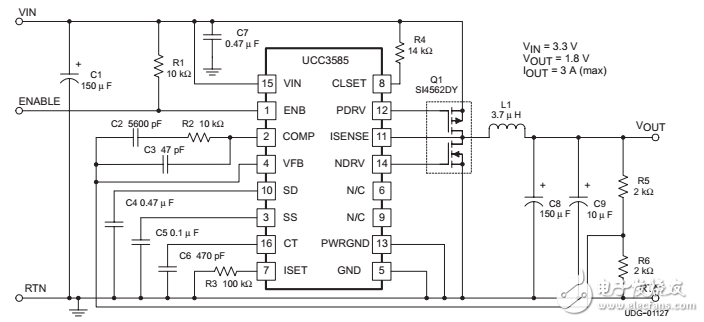 UCC2585/UCC3585低電壓同步降壓控制器