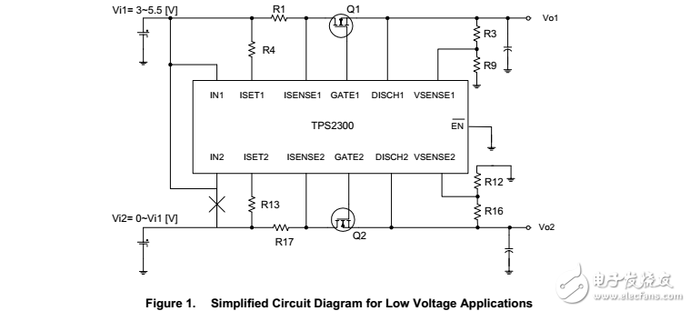 tps2300/2301低電壓（0V–5.5V)熱插拔應用