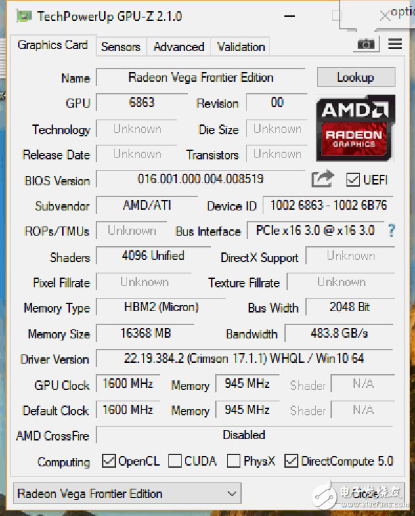 AMD旗艦卡Radeon Vega Frontier專業卡首發跑分:跑不過GTX1080
