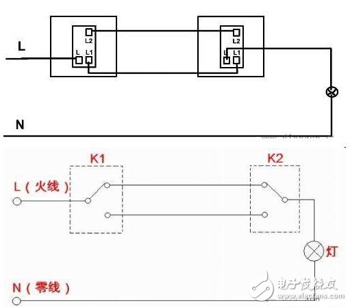 雙控開關接線圖_雙控開關接線操作教學