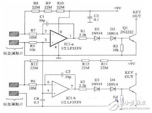 簡易觸摸開關電路圖大全（可控硅/電阻橋/單金屬片觸摸開關電路）