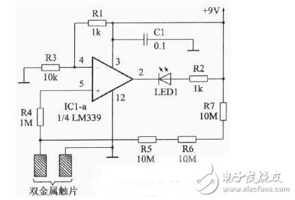 簡易觸摸開關電路圖大全（可控硅/電阻橋/單金屬片觸摸開關電路）