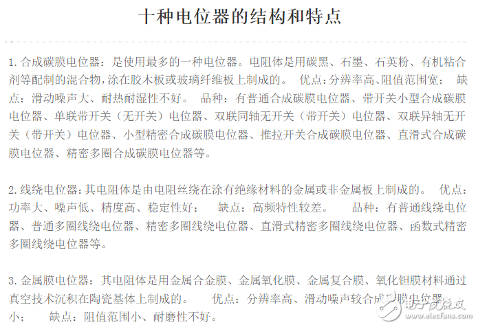 電位器工作原理、結構、判斷電位器的好壞、分類、接線圖、主要參數