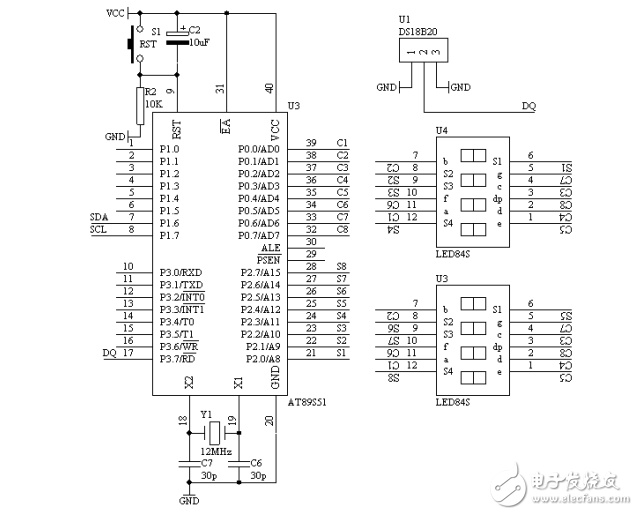 基于AT89S51的DS18B20數(shù)字溫度計使用