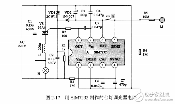 基于SIM7232組裝臺燈調(diào)光器設計