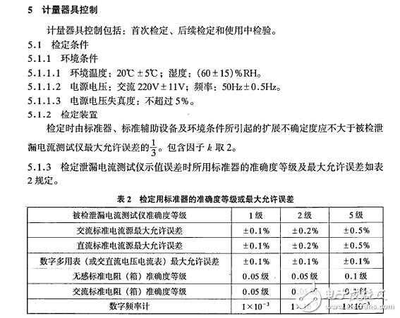 泄漏電流測試儀檢定規程(JJG 843-2007)