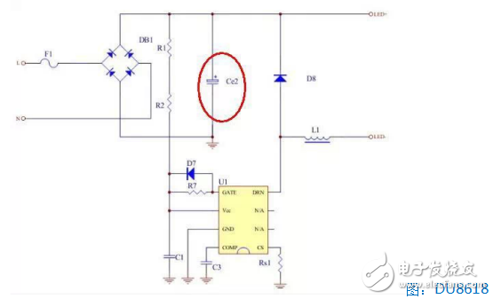 LED無頻閃技術的研究之無PFC的BUCK電路