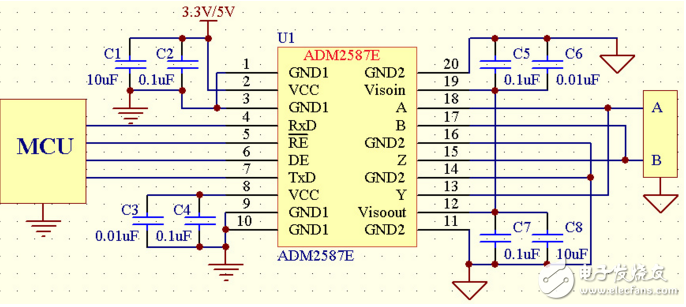 adm2587e引腳功能介紹_adm2587e外圍電路分析 