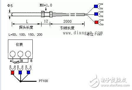 pt100溫度傳感器工作原理，pt100傳感器接線圖