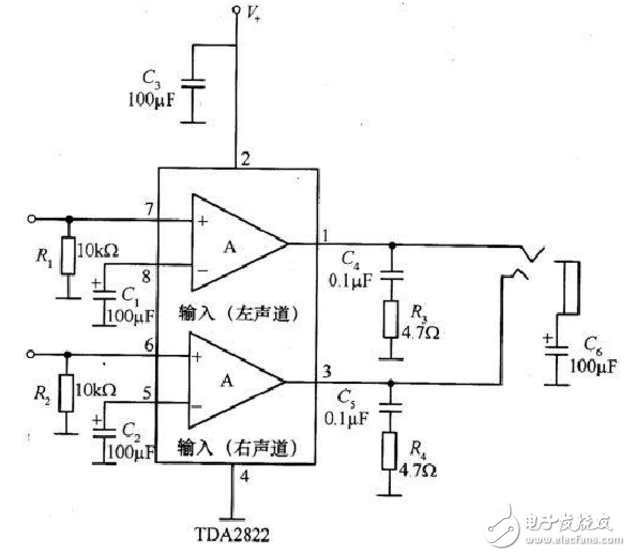 tda2822功放電路圖