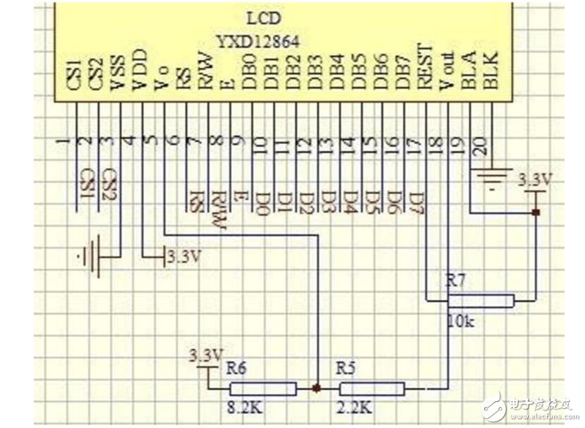 lcd12864與單片機連接圖